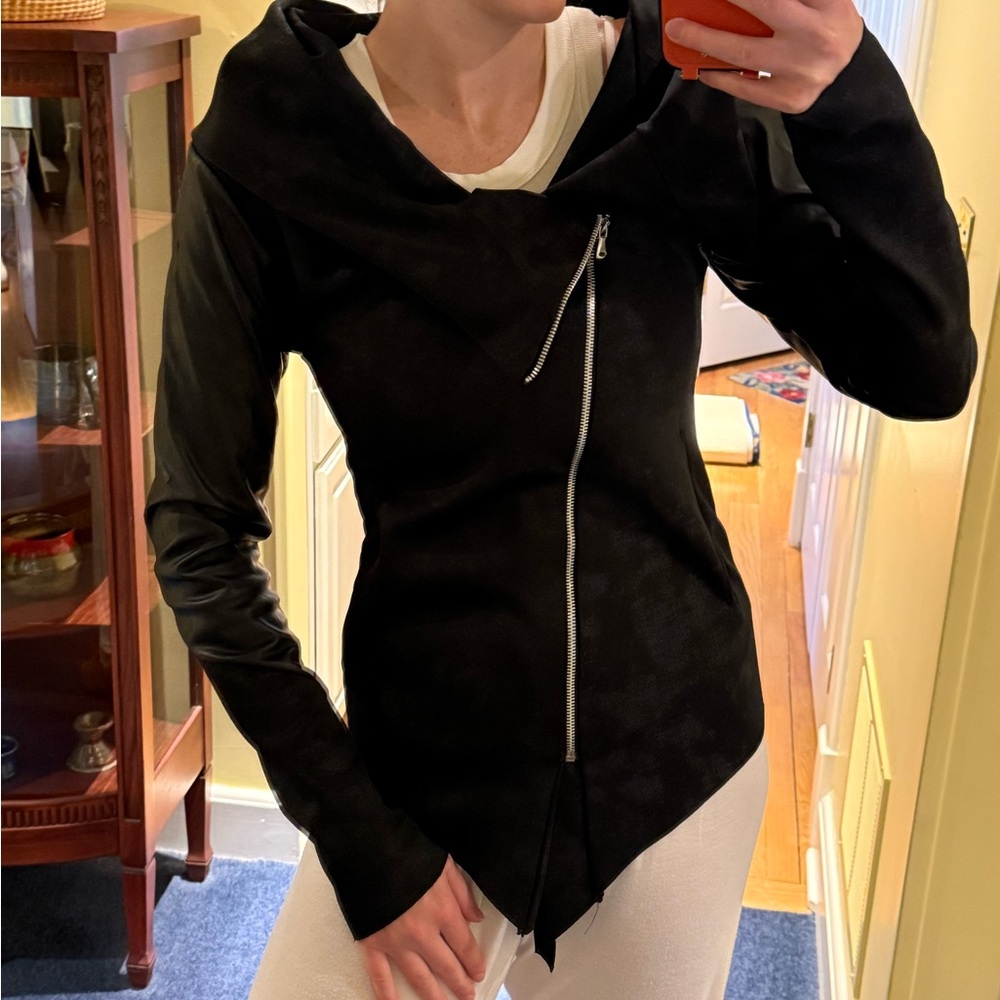 Purchased in Paris 🇫🇷 Black Asymmetrical Zip Jacket